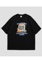We Are All Simulations in God's Overheating Computer Printed Black Oversize T-Shirt Unisex 100% Cotton
