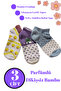 Women's Quality Bamboo Flower Patterned (3 Pairs) Perfumed Short Booties Socks