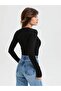 Black Finger Snap Long Sleeve Crew Neck Viscose Lycra Badi - 5