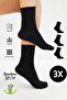 Bamboo Women's Elasticless Black Seamless Premium Socks 3-Pack / Non-Squeezing Socks / Non-Marking