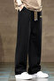 Men's Black Baggy Elastic Waist Lycra Straight Leg Loose Fit Comfortable Denim Jeans RF0480 - 4