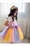 Birthday Party Set Girl Floral Tutu Skirt, Bracelet, Crown, T-Shirt - 4