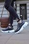 Lace-Up High Sole Men's Casual Shoes Black - 4
