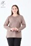 Women's Stripe Floral Pattern Stone Embroidered Slit Lycra Viscose Mother Combed Cotton Blouse