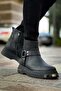 Zippered Men's Flat Boots Black - 2