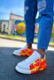 Lace-Up Printed Men's Sneakers Neon Orange Black Rain - 5