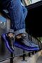 Lace-Up Printed Men's Sports Shoes Blue White Sole - 3