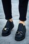 Elastic Buckle Detailed Men's Sports Shoes Black - 3