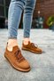 Lace Detailed Knitwear Fabric Men's Sports Shoes Brown - 2