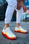 Lace-Up Printed Men's Sneakers Red Flame - 3