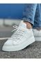 Lace Detailed Knitwear Fabric Men's Sports Shoes White