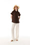 Women's Off-White Relax Fit Linen Trousers with Elastic Waist
