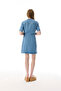 Women's Indigo Double Breasted Tie-Up Mini Jean Dress - 4