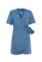Women's Indigo Double Breasted Tie-Up Mini Jean Dress - 5