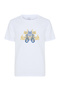 Men's White Marine Printed Crew Neck T-Shirt - 3