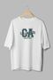 California Los Angeles Printed Half Oversized White T-Shirt 1115 - 3