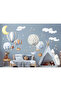 Sky Dream Retro Balloons Clouds and Stars Kids Room Wall Sticker Set - 2