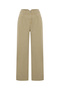 Women's Beige Loose Fit Pleated Detailed Trousers
