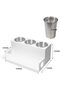 Hair Tools Organizer, White Acrylic Blow Dryer Holder With 3 Heatproof Cups For Countertop - 3