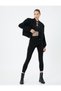 Short Leggings with Thin Stripe Detail, Viscose Fabric Blend - 2