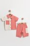 Pocketed Shirt+Shorts Baby Boy Summer Set 9-12-18 Months - Organic Muslin Fabric - 2
