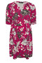 Plus Size V Neck Short Sleeve Floral Print Mini Dress 304079 - 6