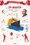 19 May Feast Ataturk and Youth Theme Glass Panel Wall Sticker Set 72 Pieces Giant Two-Sided Printing - 4