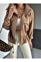 Qimene Women's Large Pocket Waist Drawstring Loose Collar Straight Oversize Coat - 4
