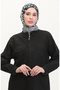 Plus Size Zip-Up Denim Tunic 35301-02 Black - 3