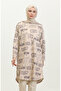 Light Beige Patterned Comfortable Tunic 8710-01