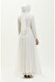 Tulle evening dress with pearls 5664-08 ecru - 6