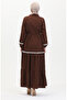 Belted Pom Pom Dress - Brown, Model 0482-01 - 5