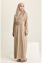 Large size practical prayer dress with bag 1975-05 dark beige - 2