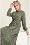 Dress with Floral Print 4066-06 Nefti Green - 4