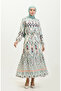 Hüma patterned viscose dress 0360-02 beige - 2