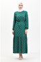 Emerald Green Anchor Patterned Belted Dress - 0461-04 - 3