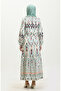 Hüma patterned viscose dress 0360-02 beige - 5