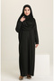 Large size practical prayer dress with bag 1975-01 black - 2