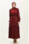 Dark Burgundy Gathered Dress - NZR003A-06 - 2
