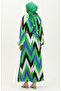 Green Patterned Viscose Dress - 0438-03 - 8