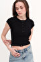 Buttoned Basic T-Shirt P0377 - 4
