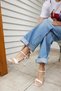 Rojo Women's White Single Strap Heel Sandals - 2