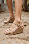 Susana Women's Beige Strap Espadril Sole Sandals - 5