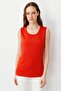 Women's Strappy Combed Cotton T-Shirt Orange - 4