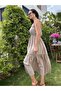 Mink Collar Scallop Embroidered Long Strap Dress - 7