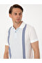 Ecru Slim Fit 100% Cotton Buttoned Polo Collar T-Shirt 50302598-Vr019 - 2