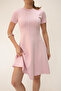 Soft Touch Pink Color Flared Detailed Modal Comfortable Dress - 4