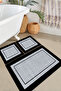Regona Gri 3-Piece Bathroom Mat Set, Non-Slip Base Toilet Set