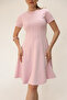 Soft Touch Pink Color Flared Detailed Modal Comfortable Dress - 7