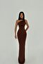 Brown Marcia Long Dress Ate-2416 - 3
